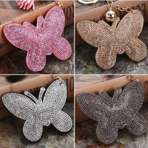 Pink Rhinestone Sparkle Butterfly Bag Charm